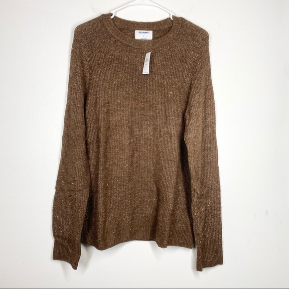 Old Navy Sweaters - OLD NAVY New! Brown Knit Grandpa Chunky Sweater Size Large Tall Speckled